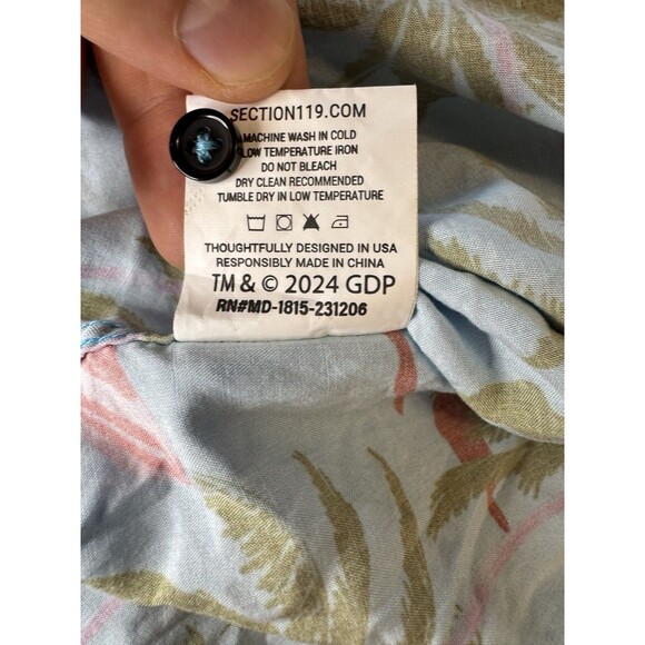 Grateful Dead x Section 119 Hawaiian Shirt Mens L Blue Jerry Garcia Bear Retro - Picture 8 of 8